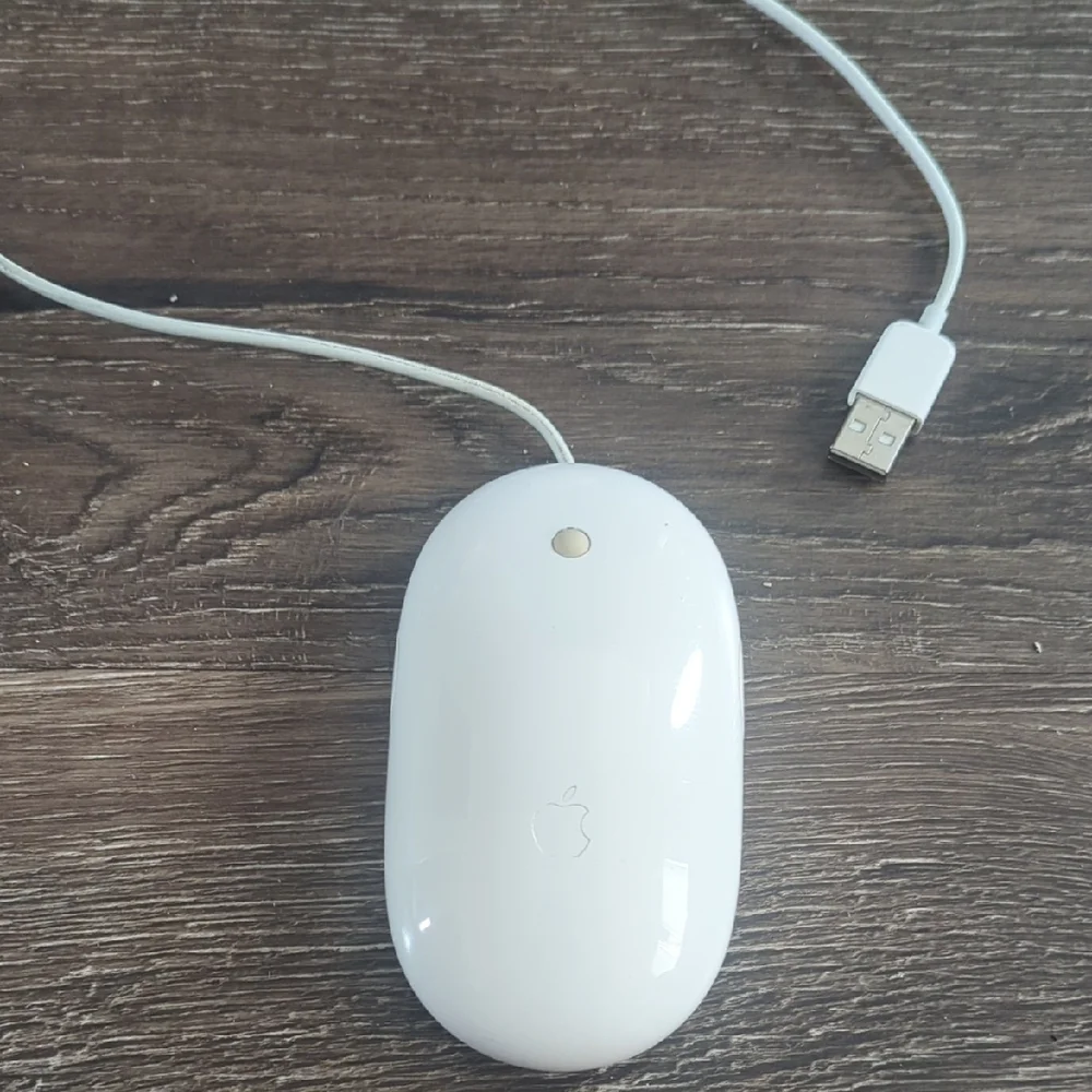 Apple White Wired USB Mouse with Gloss Finish